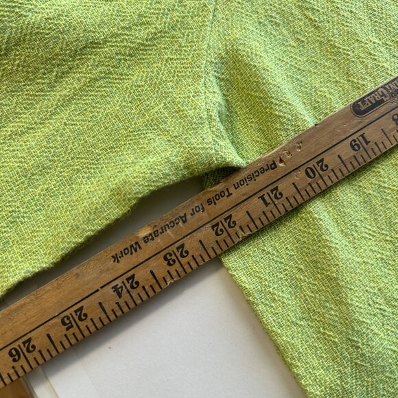 Womens Lime Green Pant Set Cotton Toofan Wide Leg Large Weave Pockets Resort - Picture 7 of 16